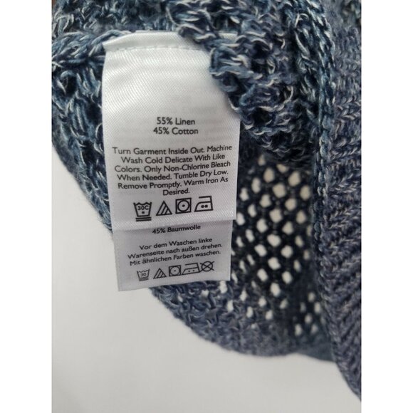 Eddie Bauer Women's Small Sweater Knit Blue V Neck - Picture 6 of 7